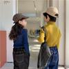[en stock ropa de otoño e invierno para niñas suéter de cuello alto básico para niños suéter para niño top cálido de color sólido para bebé