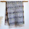 Bufanda Nueva de Hilo Retorcido con Núcleo de Anacardo para Mujer, Estilo Étnico, Viaje, Cálida, Larga, Engrosada, Chal para Aire Acondicionado, Bufanda para Cuello al por Mayor