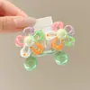 Estilo Coreano Desenho Animado Flor Princesa Elástico de Cabelo Anel de Cabelo Contas Coloridas Envoltório de Rabo de Cavalo Elástico Fofo Acessórios de Cabelo Infantil Elástico de Borracha
