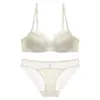 Conjunto de sujetador y braguita de encaje fino y liso estilo francés, femenino, minimiza los bustos grandes, previene la flacidez y proporciona elevación, adecuado para otoño