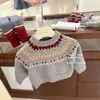 Suéter Jacquard Siete Hilos Fair Isle Limón Salado Conjunto para Niñas Otoño/Invierno Invierno Infantil Top de Punto Vintage