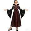 Vestido de Princesa Infantil Estilo Gótico Europeu e Americano Fantasia de Cosplay de Halloween Vestido de Vampiro Fantasia para Role-Playing