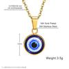 Collar Ojo de Diablo Turco de Acero Inoxidable 18K Más Vendido Transfronterizo Colgante Ojo Azul de Acero de Titanio al por Mayor