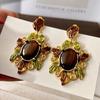 Aretes Retro Mujer Estilo Hong Kong Temperamento Europeo y Americano Lujo Ligero Diseño Nicho Sentido de Alta Gama Aretes Exagerados Nuevo Estilo Chino Clips para Oreja