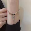 Nueva pulsera de seguridad de estilo chino para mujer, pulsera artística retro de mariposa, diseño nicho, lujo ligero, pulsera con cuentas cosidas