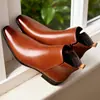 Botines Martin formales de negocios para hombre, punta fina, piel genuina, botines cortos, estilo británico, zapatos de cuero de caña alta, antideslizantes, duraderos, adecuados para ventas transfronterizas