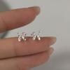 Pendientes de plata S925 con forma de perro y bola, estilo japonés y coreano, con cuentas luminosas, adorables dibujos de cachorros, joyería G7966