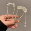 Pasador de Pelo en Forma de U con Perlas para Mujer, Pinza para Moño, Herramienta de Peinado, Pasador Fijo, Nuevo Estilo Chino, Accesorio de Cabello de Alta Gama