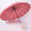 Atacado de Guarda-chuvas: Guarda-chuva Reto de 16 Varetas, Guarda-chuva Longo de Madeira, Logotipo Personalizável, Brinde Corporativo, Guarda-chuva Promocional