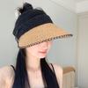 Nuevo Sombrero de Sol de Paja para Playa para Mujer, Transpirable, de Ala Ancha, con Encaje, Hueco, Protección Solar para Verano