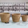 Nuevo Estilo Nórdico Cubierta de Maceta Tejida con Paja Cubierta de Maceta para Plantas Verdes de Sala de Estar Dormitorio Cubo de Abrazos de Celebridad de Internet Cesta Tejida