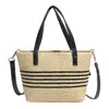 Bolsa de Palha Trançada Estilo Novo 2026 para Mulheres, Bolsa de Mão e Bolsa de Ombro Fashion, Bolsa de Mão Versátil para Praia e Viagem e Bolsa Transversal para Mulheres