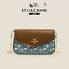 Bolso Cruzado Monograma Clásico Estilo Coreano para Mujer con Parches de Cuero en Contraste, Bolso Sobre de Lujo Vintage, Suministro Directo desde la Fuente