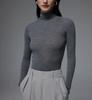Cardigan Maillard elegante, lavável à máquina, de lã merino fina e confortável, sem costura, gola alta