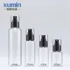 Xumin en Stock Botella Negra Transparente de Cobertura Total con Spray 50/75/100/250ml Botella para Tónico Hidratante Cosmético