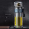 Atacado de fábrica copo de vidro de camada dupla com impressão publicitária para separação de chá, copo de água para fazer chá para uso doméstico, homens e mulheres