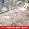 Conjunto de Mesa e Cadeiras Pequenas para Varanda de Três Peças Mesa e Cadeiras de Chá para Lazer Mesa e Cadeiras Externas Mesa Dobrável de Vidro Branco para Pátio Externo