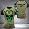 Camiseta de hombre Brasil 2023 Soldado brasileño bandera militar Camiseta impresa en 3D verano camiseta corta top Halloween