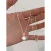 Tich Plata de Ley S925 Concha Natural Trébol de Cuatro Hojas Collar Moda Femenina Lujo Accesible Flor Versátil Cadena para Clavícula Gama Alta