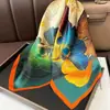 Bufanda de seda cuadrada de seda, bufanda fina de alta calidad para mujer, elegante bufanda con estampado, protección para el cuello, bufanda decorativa, venta al por mayor