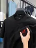Camiseta de Verano de Alta Gama para Hombre Ropa de Media Manga para Hombre de Manga Corta para Hombre Casual de Alta Gama Cuello Redondo Jacquard Letras Ma Biao