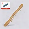 Palo de masaje rodante de sándalo verde con cuentas redondas de cuerno de buey, palo de masaje de madera maciza de sándalo verde para sostener en la mano, cuentas redondas de cuerno de buey natural, mango curvo