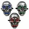 Máscara de Caveira Iluminada por LED Transfronteiriça Estilo Horror de Halloween Props para Festa Bar Performance Fabricante em Estoque