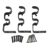 3 Barras de Cortina de Hierro Negro, Soportes Dobles para Barra Romana, Ganchos Universales para Cortinas, Accesorios para Cortinas (No disponible)