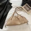 Ruien 2026 Outono Nova Moda Valiosa Bolsa de Ombro Plissada Tecida Bolsa Nuvem Bolsa de Mão da Moda