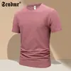 Camiseta de Manga Corta de Seda Helada de Verano para Hombre, Fresca, de Secado Rápido, Transpirable, Delgada, Color Sólido, Casual, Camiseta Juvenil de Cuello Redondo para Hombre