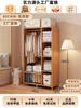 Armario Dormitorio Hogar Montaje Simple Madera Maciza Armario de Tela Fuerte y Duradero Armario para Ropa Almacenamiento Armario para Alquiler