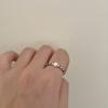 Nuevo Celebrous de Internet Transmisión en Vivo Mismo Estilo Perla Vintage Piedra Natural Índice Anillo para Dama Cristal con Cuentas Anillo Simple