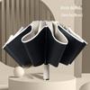 Ten-bone dupla camada automática reversa guarda-chuva cola preta ensolarado chuva proteção solar proteção UV duplo Windproof Folding guarda-sol