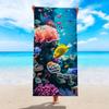 Toalla de playa de microfibra con estampado de peces pequeños, portátil, de secado rápido, ideal para nadar en la playa.