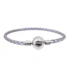 Pulsera de Cordón de Cuero Trenzado con Hebilla de Acero de Titanio Logo Panjia Bucle Único Negro Hebilla Redonda de Cuero Pulsera Básica Transfronteriza DIY