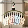 Colgador de calcetines reforzado de color crema para el hogar, tendedero de calcetines y ropa interior con múltiples clips para balcón, accesorio para secar calcetines