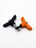 D/Dfch/Msch Forma de Mariposa Mango Fijo Tornillo de Fijación de Posicionamiento Ajustable Acero Inoxidable Negro Electrolítico