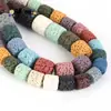Cuentas de Pincel Ovaladas Cilíndricas de Piedra Volcánica Coloridas para Collar Pulsera DIY Accesorios de Joyería de Aromaterapia Venta Directa de Fábrica DIY