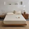 Sábana Bajera Ajustable de Algodón y Lino Vintage Clase A Transpirable Cómoda de Algodón Puro Protector de Colchón Cubre Cama Sábana Bajera Individual Funda de Almohada