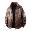 Nueva Chaqueta Forrada de Polar Otoño e Invierno para Hombre, Chaqueta de Cuero, Estilo Popular Sin Lavado, Chaqueta de Motociclista, Chaqueta de Carreras, Abrigo de Cuero PU para Hombre, Comercio Exterior Transfronterizo