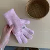 Guantes de Lana de Estilo Ins de Dos Usos para Mujer, Cálidos de Invierno, Tacto Suave y Ceroso, Resistentes al Frío, Guantes Largos de Punto, Modernos