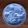Artesanía de Cerámica de Jingdezhen Venta al por Mayor Plato Conmemorativo Qingming Shanghe Azul y Blanco Plato Colgante Adornos para el Hogar de Moda