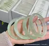 Nuevo brazalete de ojo de gato de alta transparencia en color degradado, mitad amarillo y mitad blanco, joyería de ágata estilo dulce y femenino