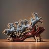 Venta al por mayor de fábrica adornos chinos de caballo ocho Jun Xiongfeng decoraciones artesanales fortuna mesa de oficina empresa inauguración ceremonia de apertura