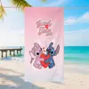 Toalha de Praia Cartoon Stitch Transfronteiriça Temu Mais Vendida Toalha de Banho Microfibra Impressão Digital Venda Direta de Fábrica Atacado