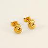 Moda Europea y Americana Sencillos y Elegantes Pendientes de Acero de Titanio Acero Inoxidable Chapado en Oro de 18K Pendientes Mini de Letras de Burbuja para Mujer