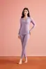 Conjunto de ropa interior térmica personalizada para hombre y mujer, costuras sin costuras, tops y pantalones antibacterianos de proteína para otoño e invierno, amigables con la piel, a prueba de frío