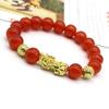 Pulseras Pixiu de Ágata Imitación Doradas de la Suerte para Hombres y Mujeres, Pulseras para Parejas, Joyería de Estilo Étnico, Regalos al por Mayor, Pequeños Regalos