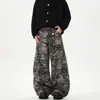 Pantalones Cargo Camuflaje Retro Americano de Pierna Ancha para Hombre, Marca de Moda, Diseño Holgado Versátil de Doble Uso, Jeans Scimitar para Hombre y Mujer