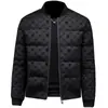 Invierno 2024 Nuevo Estilo Europeo de Moda Chaqueta Abrigo de Plumas de Pato Blanco Casual de Moda para Hombre Cuello Alto Relleno Flocado